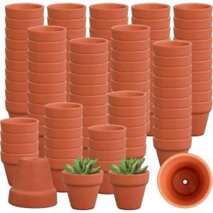 image160 Pcs Small Clay Pots with Drainage Hole 2 Inch Mini Terracotta Plant Pots Planters Bulk for Succulent Cactus Flower Wedding Nursery Indoor Outdoor Craft