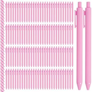 image200 Pcs Ballpoint Pens 10 mm Medium Point Pink Comfortable Retractable Writing Pens Cute Stylish Ballpoint for School Office Supplies