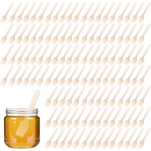 image2200 Pcs Disposable Mini Wooden Spoons 374 Inch Wood Small Utensils Spoons for Dessert Food Ice Cream Cutlery