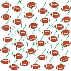 image36 Pcs Football Hanging Swirls Party Decorations Ceiling Decor Football Swirls Streamer Football Party Hanging Spirals Sports Theme Party Supplies for Birthday Party Home Decor