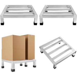image4 Pcs Dunnage Rack 138X 138 x 39in Stainless Steel Dunnage Rack 2000 LBS Storage Shelves for Restaurant Kitchens Shop Commercial Food Service