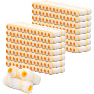 image600 Pcs 4 Inch Paint Roller Covers Mini Paint Roller with 12quot Nap Microfiber Bulk Set Small Painting Tools and Supplies for House Repair DIY Home Yellow