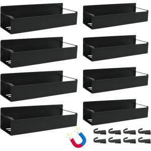 image8 Pcs Magnetic Spray Can Holder Wall Mounted Magnet Toolbox Rack Spray Bottle Organizer Tool Box Storage Rack Mechanic Paint Can Holder for Home Garage Workspace Black