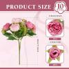 image10 Bundles Artificial Peonies Flowers Boho Spring Bouquet Decoration Faux Flowers Artificial Centerpiece for Wedding Floral Arrangements Vase Pink Dark Pink