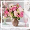 image10 Bundles Artificial Peonies Flowers Boho Spring Bouquet Decoration Faux Flowers Artificial Centerpiece for Wedding Floral Arrangements Vase Pink Dark Pink