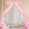image2 Pcs 74 x 45 Inches Giant Bow Decoration with Long Streamers Pink Extra Large Satin Bow for Wedding Coquette Birthday Party Decorations Tree Arch Fireplace Mirror Wall