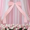 image2 Pcs 74 x 45 Inches Giant Bow Decoration with Long Streamers Pink Extra Large Satin Bow for Wedding Coquette Birthday Party Decorations Tree Arch Fireplace Mirror Wall