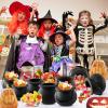 image48 Pcs Mini Cauldron Kettles  Black Witch Calderon Pot  Plastic Cauldrons Candy Holder  Halloween Cauldrons Bucket for StPatricks Day Wizard Themed Kids Boys Girls Party Favors Decoration