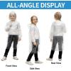 image52 Pcs Kid Ponchos Bulk Disposable Emergency Raincoat with Drawstring Hood and Elastic Sleeves Rain Ponchos for Kids