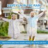 image52 Pcs Kid Ponchos Bulk Disposable Emergency Raincoat with Drawstring Hood and Elastic Sleeves Rain Ponchos for Kids