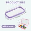 image8 Pcs Hard Clear Zipper Case with Stickers 75 x 39 x 2 in Transparent Plastic Cases Snacks Storage Box Makeup Bag Containers for Building Blocks Puzzles Cosmetics Multicolor