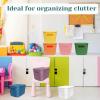 image7 Pcs Plastic Storage Bins with Lid Colorful Storage Bins Small Desktop Storage Box Cubby Bins Stackable Storage Baskets for Office Classroom Kitchen Cabinet Shelf 107162inch