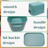 image7 Pcs Plastic Storage Bins with Lid Colorful Storage Bins Small Desktop Storage Box Cubby Bins Stackable Storage Baskets for Office Classroom Kitchen Cabinet Shelf 107162inch