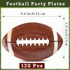 image120 Pieces Football Shaped Disposable Paper Plates elliptical Football Themed Plates Football Party Decor Supplies for Football Birthday Party Sports Game Decorations 94 x 59 Inch
