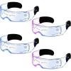 image4 Pairs LED Visor Glasses Light up Glasses Futuristic Punk Accessories 7 Colors for Cosplay Bar Rave Party Costume