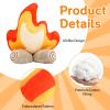 image3 Pcs Camping Room Decor Fire Firewood Plush Pillow Toys Fake Campfire Plush Decor for Woodland Forest Nursery Camp Overnight Scene Setting