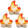 image3 Pcs Camping Room Decor Fire Firewood Plush Pillow Toys Fake Campfire Plush Decor for Woodland Forest Nursery Camp Overnight Scene Setting