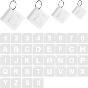 image172 Pcs Letter and Number Stencils 4 Sizes Reusable Plastic Number Alphabet Templates for DIY Art Craft Projects Wood Painting Walls Fabric Signs Doors1234 Inch