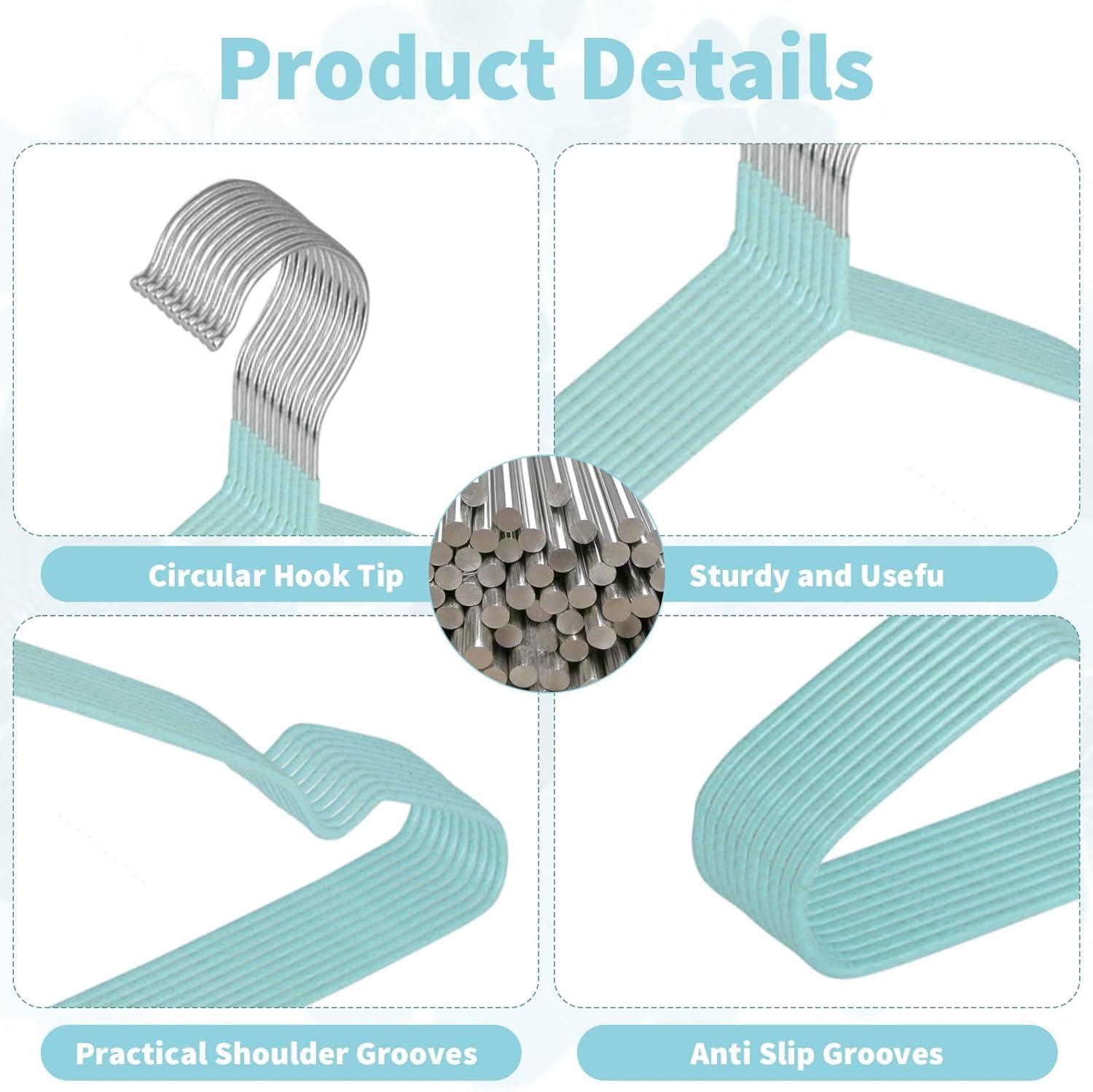 image120 Pcs Metal Wire Non Slip Hangers Space Saving Strong 157 in Triangle Hanger for Closet Rack Dorm Clothes Bridal Boutique Dress Suit Coat Colorful