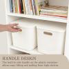image11 Pcs White Plastic Storage Bins with Handle and Lids 14 x 105 x 96 Inches Containers Box Stackable Storage Baskets for Playroom Classroom Office Shelves Desktop Drawers Organization