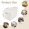 image11 Pcs White Plastic Storage Bins with Handle and Lids 14 x 105 x 96 Inches Containers Box Stackable Storage Baskets for Playroom Classroom Office Shelves Desktop Drawers Organization