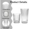 image12 Pcs Ribbed Drinking Glasses Set 9 oz 12 oz Clear Ice Coffee Highball Ripple Drinkware Vintage Glassware Ribbed Cocktail Cup for Beverages Bar Home