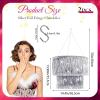 image2 Pcs 2 Tier Fringe Tinsel Chandelier with Hooks Metallic Foil Shimmering Bachelorette Party Decor Photo Booth Supplies Iridescent Foil Party Disco Ball Decor Chandelier DecorationSilver