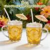 image24 Pcs 8 oz Plastic Beer Mugs with Handles Dimpled Steins Clear Small Beer Glasses Reusable Mini Mugs for Picnic BBQ Party Festival Event Oktoberfest Decorations