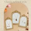 image3 Pcs Gold Jewelry Display Stands with Velvet Earring Tray Frame Vintage Jewelry Holder Resin Photography Props Baroque Necklace Organizer for Women Weddings Valentines Day Backing Gifts