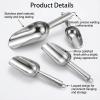 image5 Pcs 3691216 Ounce Stainless Steel Ice Scoop with Hanging Loop Rustproof Metal Scoop for Wedding Party Kitchen Popcorn Candy Ice Cube Potted Plants Dog Food Multiple Sizes