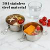 image6 Pcs Small Stainless Steel Bento Box with Lockable Clips Leak Proof Dishwasher Washable 13 oz Reusable 304 Stainless Steel Food Storage Containers for Work Party