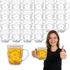 image24 Pcs 8 oz Plastic Beer Mugs with Handles Dimpled Steins Clear Small Beer Glasses Reusable Mini Mugs for Picnic BBQ Party Festival Event Oktoberfest Decorations