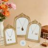 image3 Pcs Gold Jewelry Display Stands with Velvet Earring Tray Frame Vintage Jewelry Holder Resin Photography Props Baroque Necklace Organizer for Women Weddings Valentines Day Backing Gifts