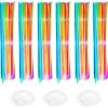 image400 Pcs 22 Inch Glow Necklaces Sticks Bulk with 500 Connectors Glow in the Dark Party Neon Supplies Light up Sticks for Wedding Birthday Raves Festivals Carnival Favors