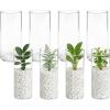 image8 Pcs 10 Inch Plastic Clear Cylinder Vase Acrylic Clear Flower Vase Opening Round Centerpiece for Wedding Party Home Decorations