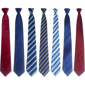 image7 Pcs Clip on Tie 20 Inch Men Clip on Necktie Solid Striped Plaid Mixed Lot Tie for Office School Wedding