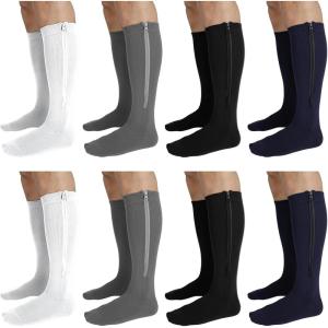 image8 Pairs Men Zipper Compression Socks with Zipper 2030mmhg Colorful Men Women Compression Stockings for Edema Swelling