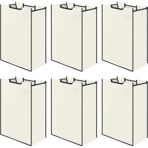 imageCONEHOY 6 Pcs Laundry Sorter Replacement Bags 1476 x 866 x 2165 Inch Removable Hamper Organizer Laundry Replacement Storage Liner Bag Without Hooks for Cart Beige