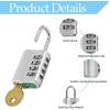 image12 Pcs Combination Padlock with Keys Locker Resetable Outdoor Waterproof Gate Lock 4 Digit Combination Lock for Sports Gym School Locker Employee Fence Case Silver and Black