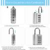 image12 Pcs Combination Padlock with Keys Locker Resetable Outdoor Waterproof Gate Lock 4 Digit Combination Lock for Sports Gym School Locker Employee Fence Case Silver and Black