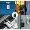 image12 Pcs Combination Padlock with Keys Locker Resetable Outdoor Waterproof Gate Lock 4 Digit Combination Lock for Sports Gym School Locker Employee Fence Case Silver and Black
