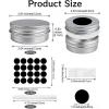 image210 Pcs 1 oz Metal Tins Aluminum Containers with 5 Markers 10 Label Stickers and 100 Shrink Wraps Screw Top Round Tin Cans with Lids for DIY Salves Candles Wax Lip Balm Cosmetic