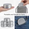 image210 Pcs 1 oz Metal Tins Aluminum Containers with 5 Markers 10 Label Stickers and 100 Shrink Wraps Screw Top Round Tin Cans with Lids for DIY Salves Candles Wax Lip Balm Cosmetic