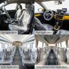 image300 Pcs Disposable Car Seat Covers Clear Plastic Car Seat Covers Protector Includes Gear Selector Handbrake and Wheel for Bus Truck Auto Accessories