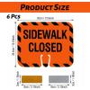 image6 Pcs Plastic Sidewalk Closed Sign Bulk 104 x 126 x 005 inch Top Road Warning Signs with Reflective Stickers for Traffic Cones Outdoor Barricade Construction Caution