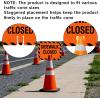 image6 Pcs Plastic Sidewalk Closed Sign Bulk 104 x 126 x 005 inch Top Road Warning Signs with Reflective Stickers for Traffic Cones Outdoor Barricade Construction Caution