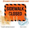 image6 Pcs Plastic Sidewalk Closed Sign Bulk 104 x 126 x 005 inch Top Road Warning Signs with Reflective Stickers for Traffic Cones Outdoor Barricade Construction Caution