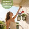 image8 Pcs Self Watering Hanging Planters with 3 Hooks Drainage Holes 65 45 Self Watering Plant Baskets Hanging Flower Pots for Outdoor Indoor Gift Home Gray
