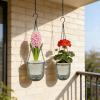 image8 Pcs Self Watering Hanging Planters with 3 Hooks Drainage Holes 65 45 Self Watering Plant Baskets Hanging Flower Pots for Outdoor Indoor Gift Home Gray