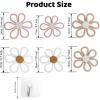 imageCONEHOY 6 Pcs Boho Nursery Decor Daisy with Hooks 3 Size Daisy Flower Wall Decor Bohemian Nursery Decorations Flower Woven Macrame Wall Hanging for Dorm Home ArtPink Brown White